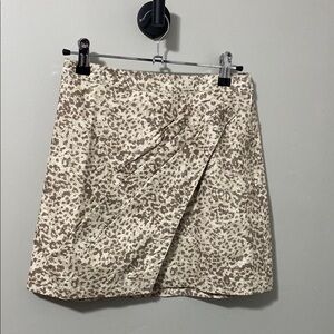 NWT! Free People Gold‎ Cream Wrap Mini Skirt